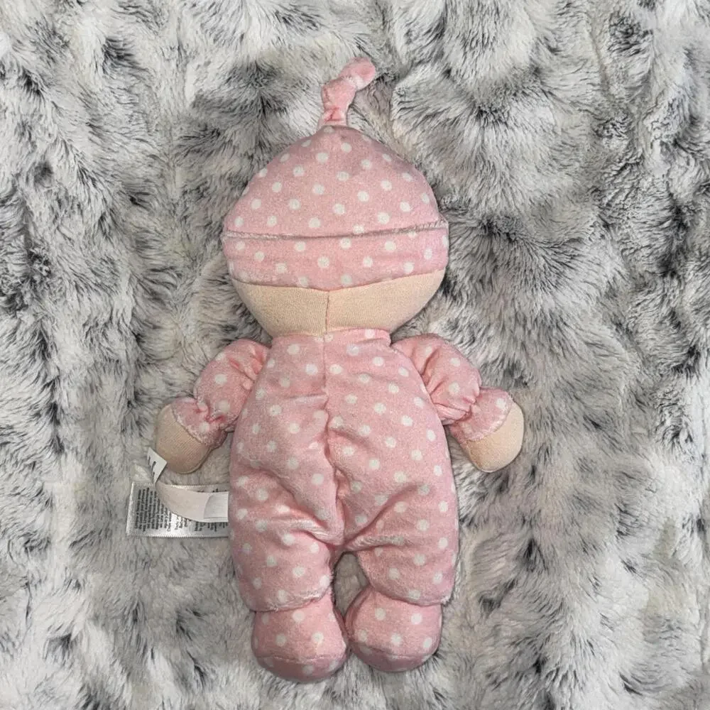 Carters Child‎ Of Mine MY 1st DOLL Rattle Plush Pink Polka Dot Blonde Baby Lovey